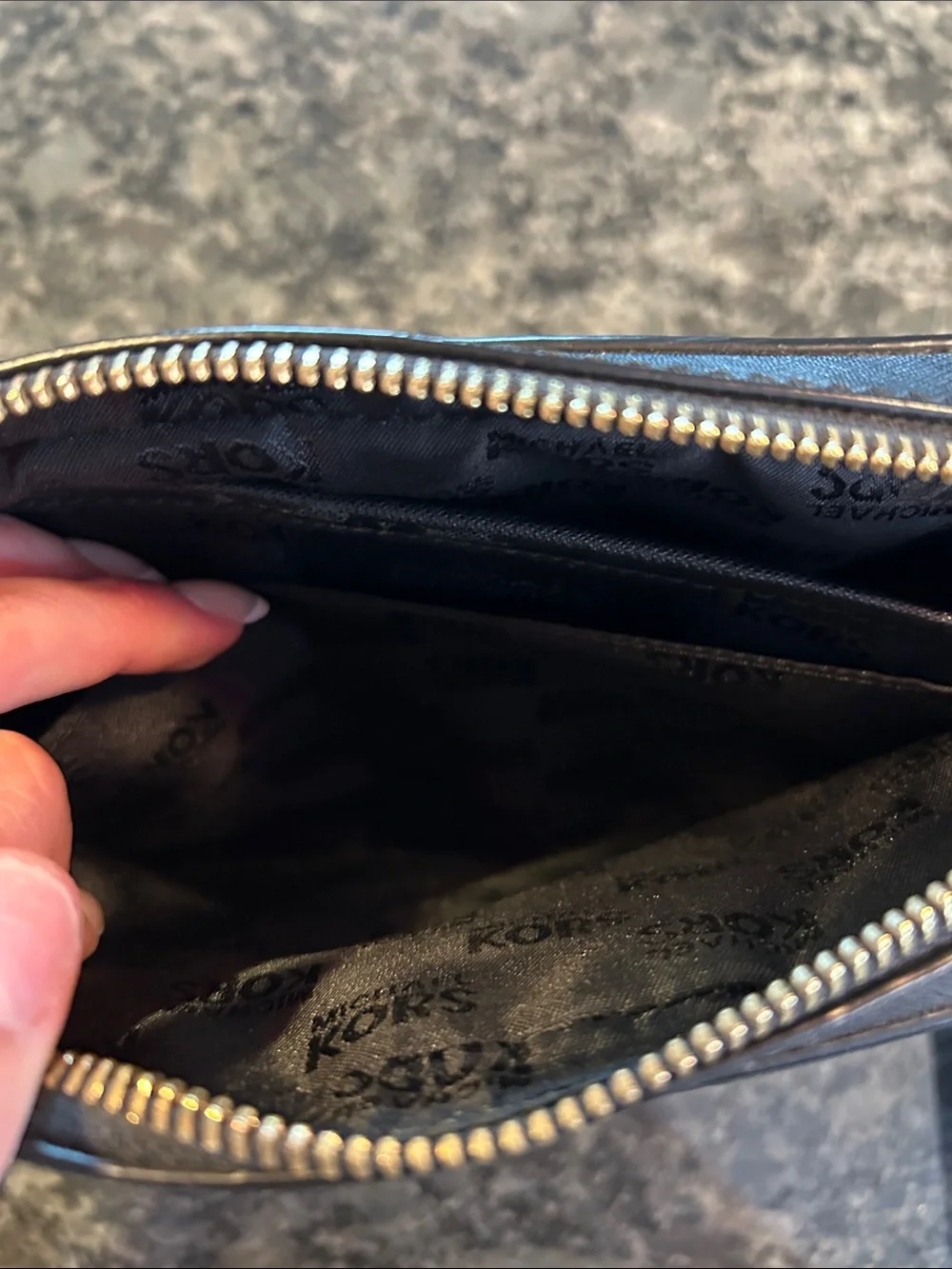 Michael Kors Black Crossbody with Gold Chain Strap